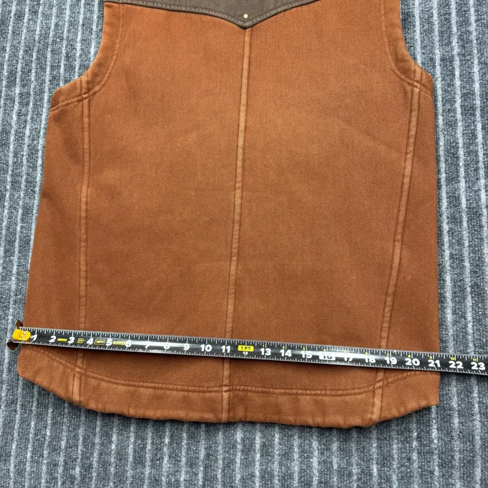 Twist Western Canvas Fleece Lined Vest Medium Brown Excellent Workwear (2168)